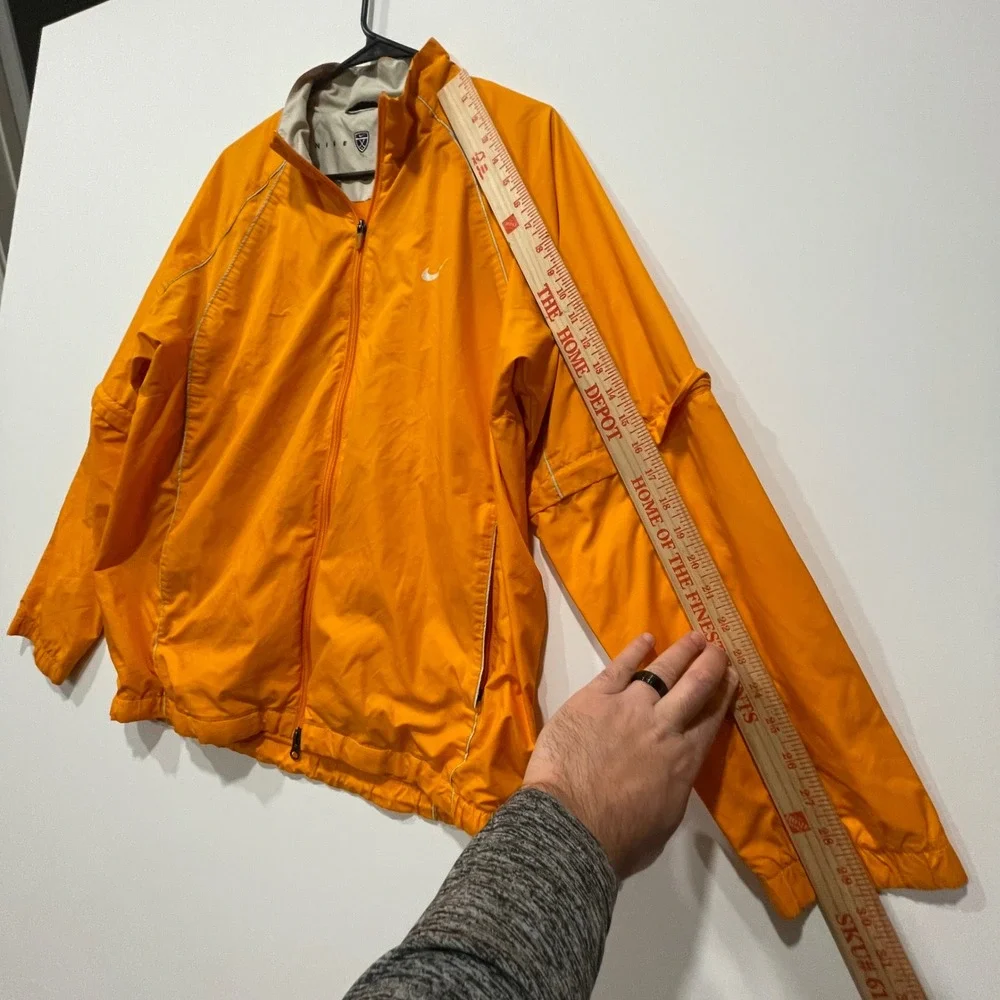 Nike Golf Men's Orange Lightweight Zip‎ Up Jacket Convertible Sleeves Size 2XL
